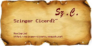 Szinger Ciceró névjegykártya